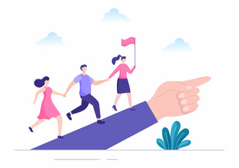 CEO or Chief Executive Officer Cartoon Illustration Businessman Work in Company as President Speech and Public Speaker in Flat Style Design