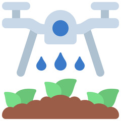 Drone Watering Plants Icon - obrazy, fototapety, plakaty