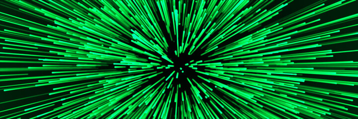 Abstract data flow space. Light rays. Explosion effect. Sci-fi Motion wallpaper. 3D rendering.