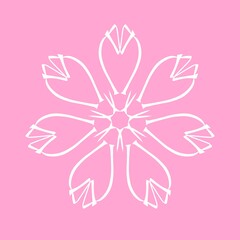 Ethnic oriental mandala. Repeating floral patterns. New Year's snowflake. Background for scrapbooking.