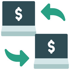 Laptop Money Transfer Icon