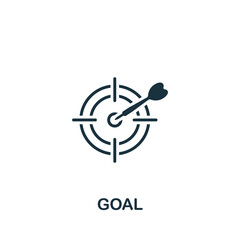 Goal icon. Monochrome simple Success icon for templates, web design and infographics