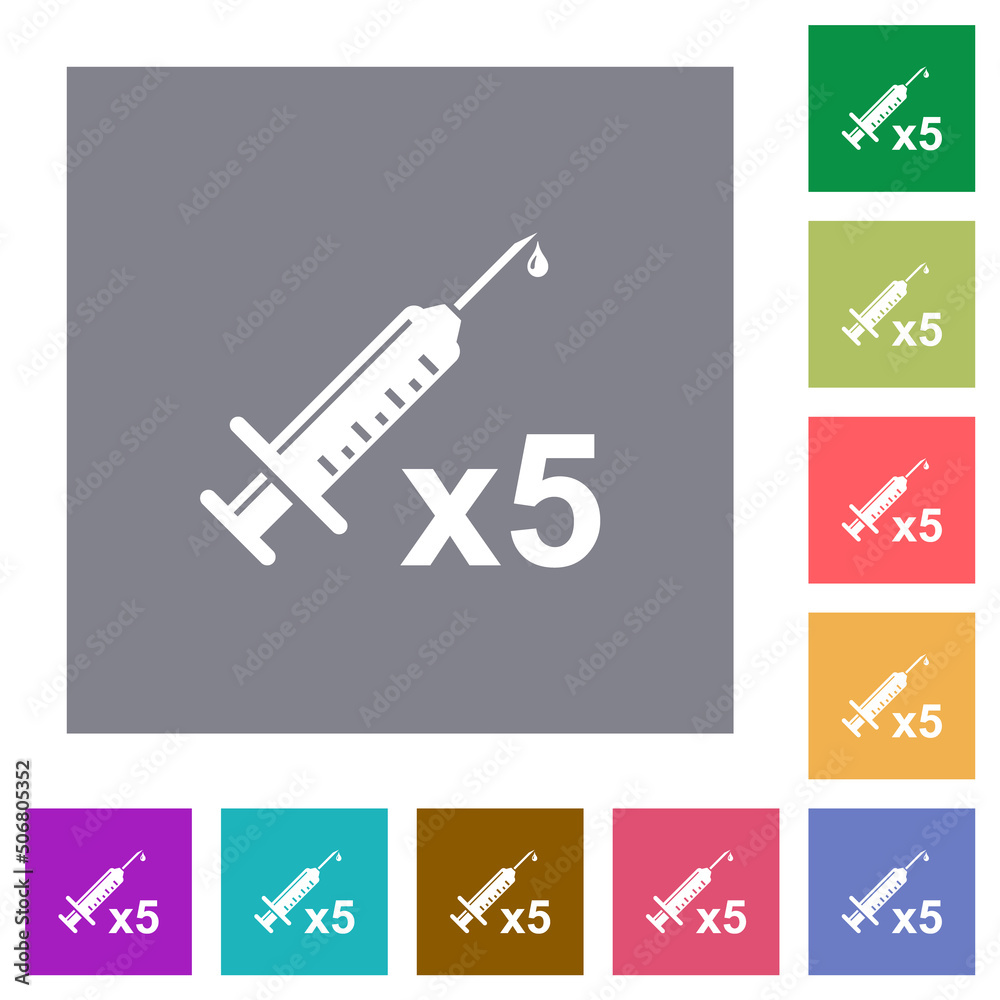 Canvas Prints Fifth vaccine dose square flat icons