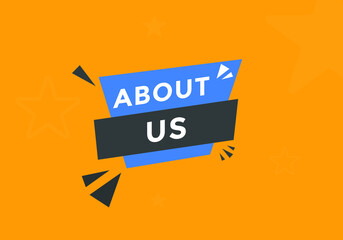 About us text web button template. About us sign icon label colorful
