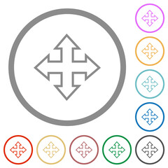 Move tool outline flat icons with outlines