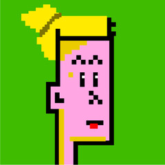 pixel people woman avatar, ragazza avatar blond