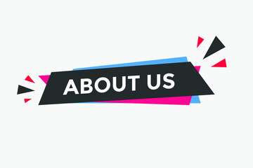 About us text web button template. About us sign icon label colorful
