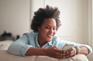 portrait of a  woman while using a smartphone