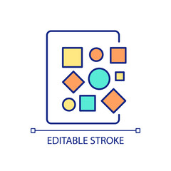 Unstructured data management RGB color icon. Unorganized and inaccurate datasets. Storage system. Isolated vector illustration. Simple filled line drawing. Editable stroke. Arial font used