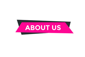 About us button. About us text template for website. About us icon flat style
