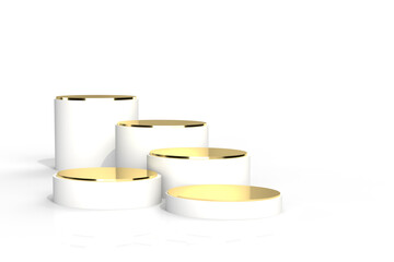 Realistic 3d Round Stage Podium Empty Template Mockup.