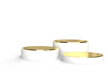 Realistic 3d Round Stage Podium Empty Template Mockup.