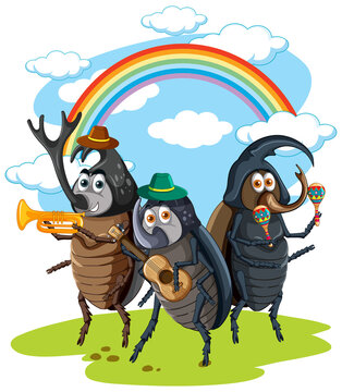 A beetle music band cartoon character