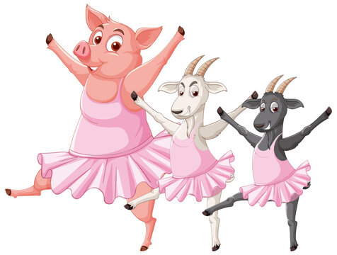 Farm animals dancing ballet