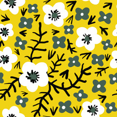 Universal bright seamless flower pattern. Colorful texture for print and interior decor