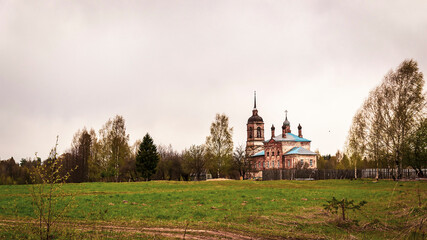 landscape rural Orthodox church