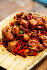 A classic dry fragrant and delicious Sichuan dish, spicy chicken