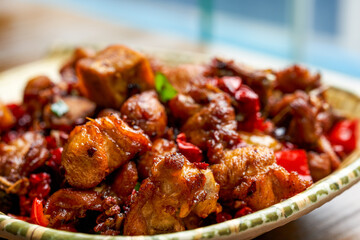 A classic dry fragrant and delicious Sichuan dish, spicy chicken