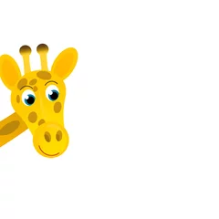 Wandaufkleber cartoon scene with giraffe on white background © honeyflavour