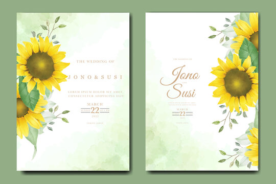 Sunflower Wedding Invitation Card