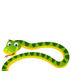 cartoon scene with snake animal on white background