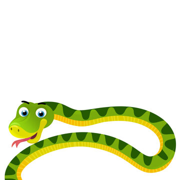 recommend clip art: cartoon scene with snake animal on white background