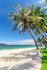Fototapeta na wymiar Awesome view of central beach of Nha Trang, Vietnam