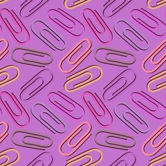 School seamless paper clip pattern for fabrics and packaging and linens and kids and wrapping paper and office