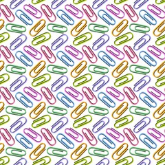 School seamless paper clip pattern for fabrics and packaging and linens and kids and wrapping paper and office