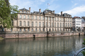 Fototapeta na wymiar Palais Rohan (Rohan Palace) on the River Ill in Strasbourg, France is the former residence of the prince-bishops and cardinals of the House of Rohan