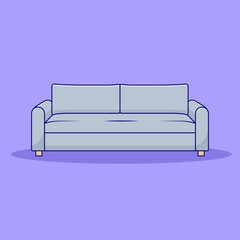 Sofa Vector Icon Illustration. Interior Vector. Flat Cartoon Style Suitable for Web Landing Page, Banner, Flyer, Sticker, Wallpaper, Background