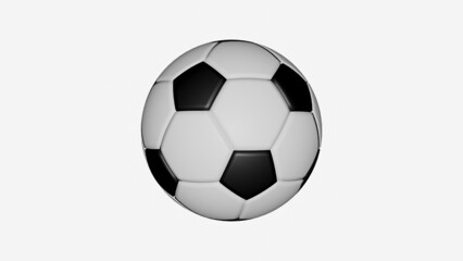 Football ball rotation on white background. Sport concept.	
