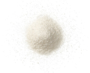 Shredded  Coconut stuffing isolated on white background, top view.