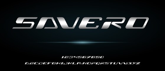 Obraz premium Sport digital modern futuristic alphabet with urban style template