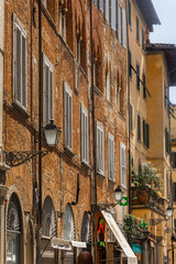 Lucca, Italy,  18 April 2022: street in the historic center