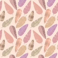 Summer seamless ethnic feather pattern for fabrics and packaging and gifts and linens and kids and wrapping paper
