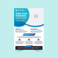 Corporate or Business Flyer template, modern poster, banner, brochure, cover, magazine vector with blue color A4 Layout