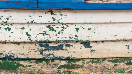 Detalle de bote de madera viejo y descascarillado