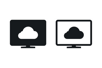 Computer cloud database. Vector illustration