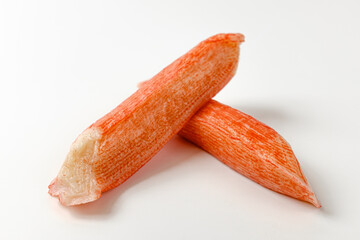 crab meat on a white background