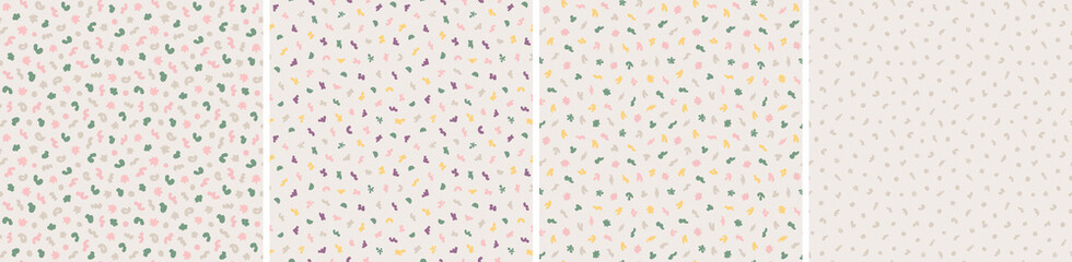 Set of seamless patterns. Colorful surface design