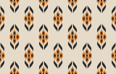 Ethnic ikat seamless pattern in tribal. Fabric oriental style. Design for background, wallpaper, vector illustration, fabric, clothing, carpet, textile, batik, embroidery.
