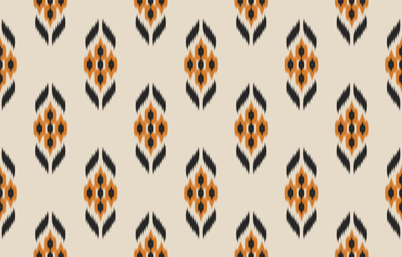Ethnic ikat seamless pattern in tribal. Fabric oriental style. Design for background, wallpaper, vector illustration, fabric, clothing, carpet, textile, batik, embroidery.