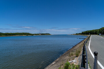 View of bay area in countryside of JAPAN.
