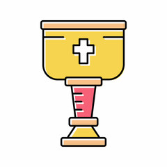 wine christianity cup color icon vector illustration