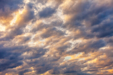The blue cloudy sky before a thunder-storm