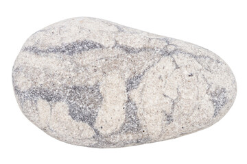 Top view of single gray pebble