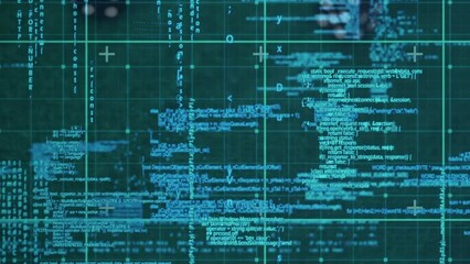 Animation of data processing and binary coding over casino chips - Powered by Adobe