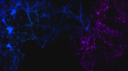 Abstract illustration background motion transformation low poly triangular plexus digital evolution future technology graphic animation network decentralize communication connection.