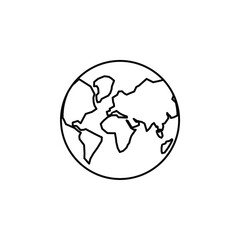 World, Earth, Global Thin Line Icon Vector Illustration Logo Template. Suitable For Many Purposes.